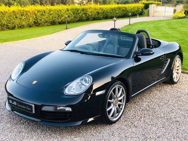 PORSCHE BOXSTER 987 MANUAL. BASALT BLACK, GREY LEATHER, HIGH SPEC, OWNED 12 YEARS, LOW MILES, FSH, 8 SERVICES.